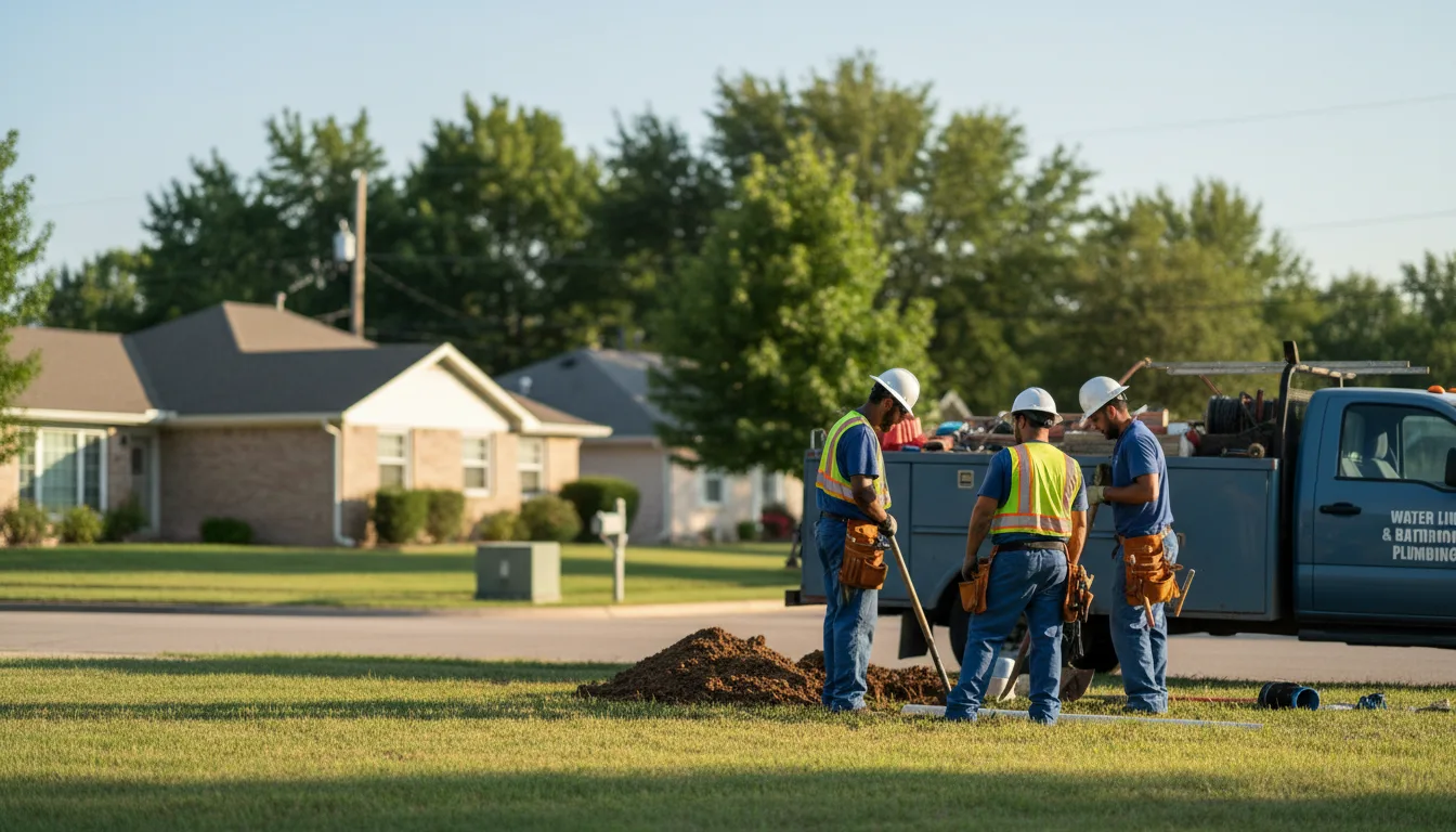 Residential water line and bathroom plumbing service in Revelo, KY